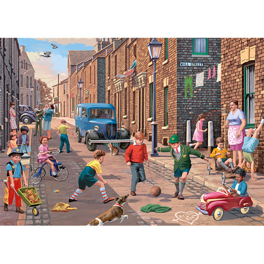 Playing in the Street 2x 500 Piece Jigsaw Puzzle by Falcon - 3