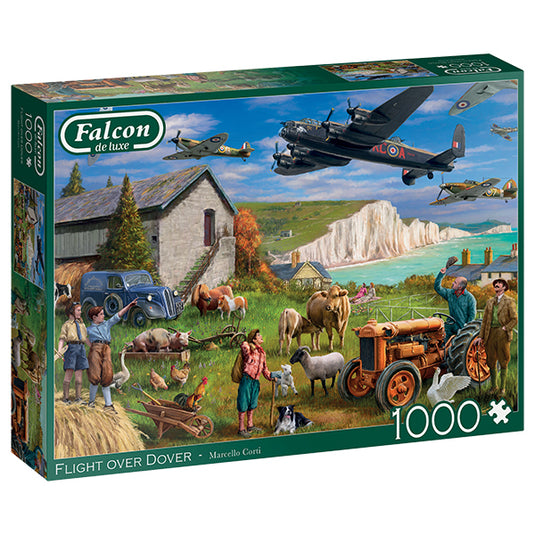 Flight Over Dover 1000 Piece Jigsaw Puzzle by Falcon - 1