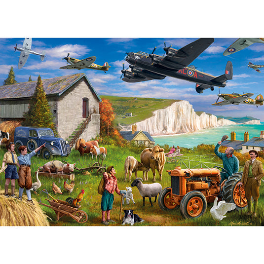 Flight Over Dover 1000 Piece Jigsaw Puzzle by Falcon - 2