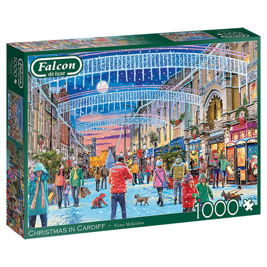 Christmas In Cardiff 1000 Piece Jigsaw Puzzle by Falcon - 1