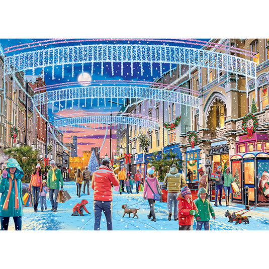 Christmas In Cardiff 1000 Piece Jigsaw Puzzle by Falcon - 2