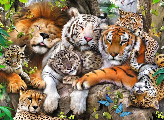 Big Cat Nap 200 Piece XXL Jigsaw Puzzle by Ravensburger - 1