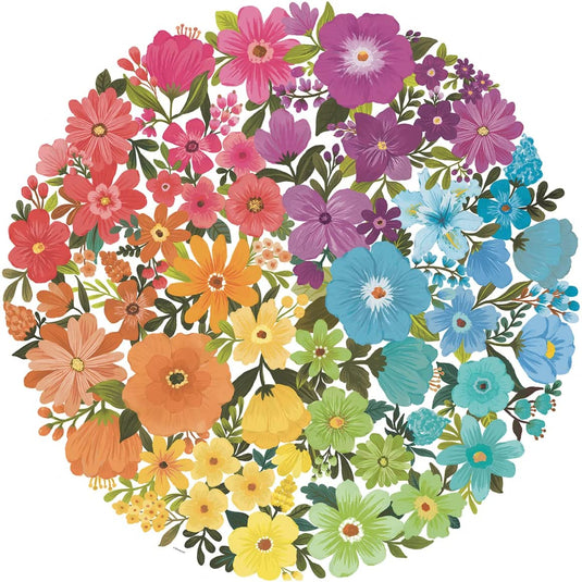 Flowers 500 Piece Circular Jigsaw Puzzle by Ravensburger - 1