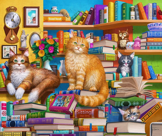 Bookshop Cats 1000 Piece Jigsaw Puzzle by Springbok - 2