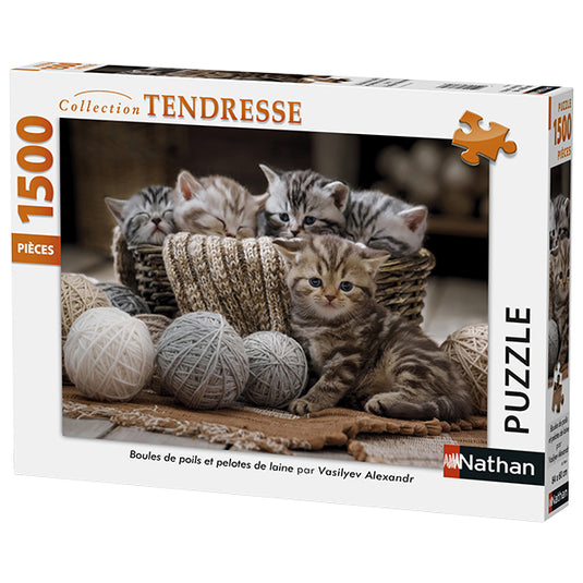 Hairballs and Furballs 1500 Piece Jigsaw Puzzle by Nathan - 1