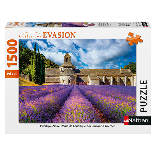 Abbey Notre-Dame de Sénanque 1500 Piece Jigsaw Puzzle by Nathan - 1