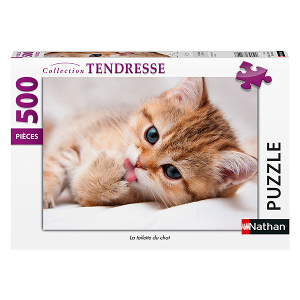 Cat Grooming 500 Piece Jigsaw Puzzle by Nathan