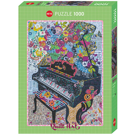 Quilt Art: Sewn Piano 1000 Piece Jigsaw Puzzle by Heye - 1