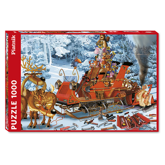 Sleigh Repair 1000 Piece Jigsaw Puzzle by Piatnik - 1