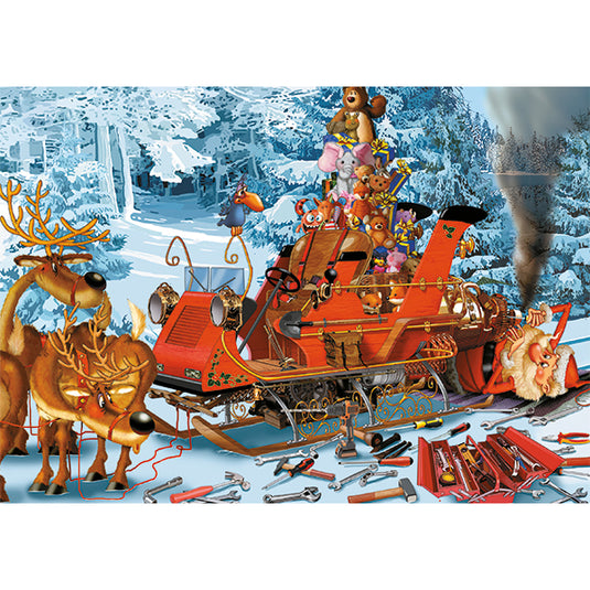 Sleigh Repair 1000 Piece Jigsaw Puzzle by Piatnik - 2