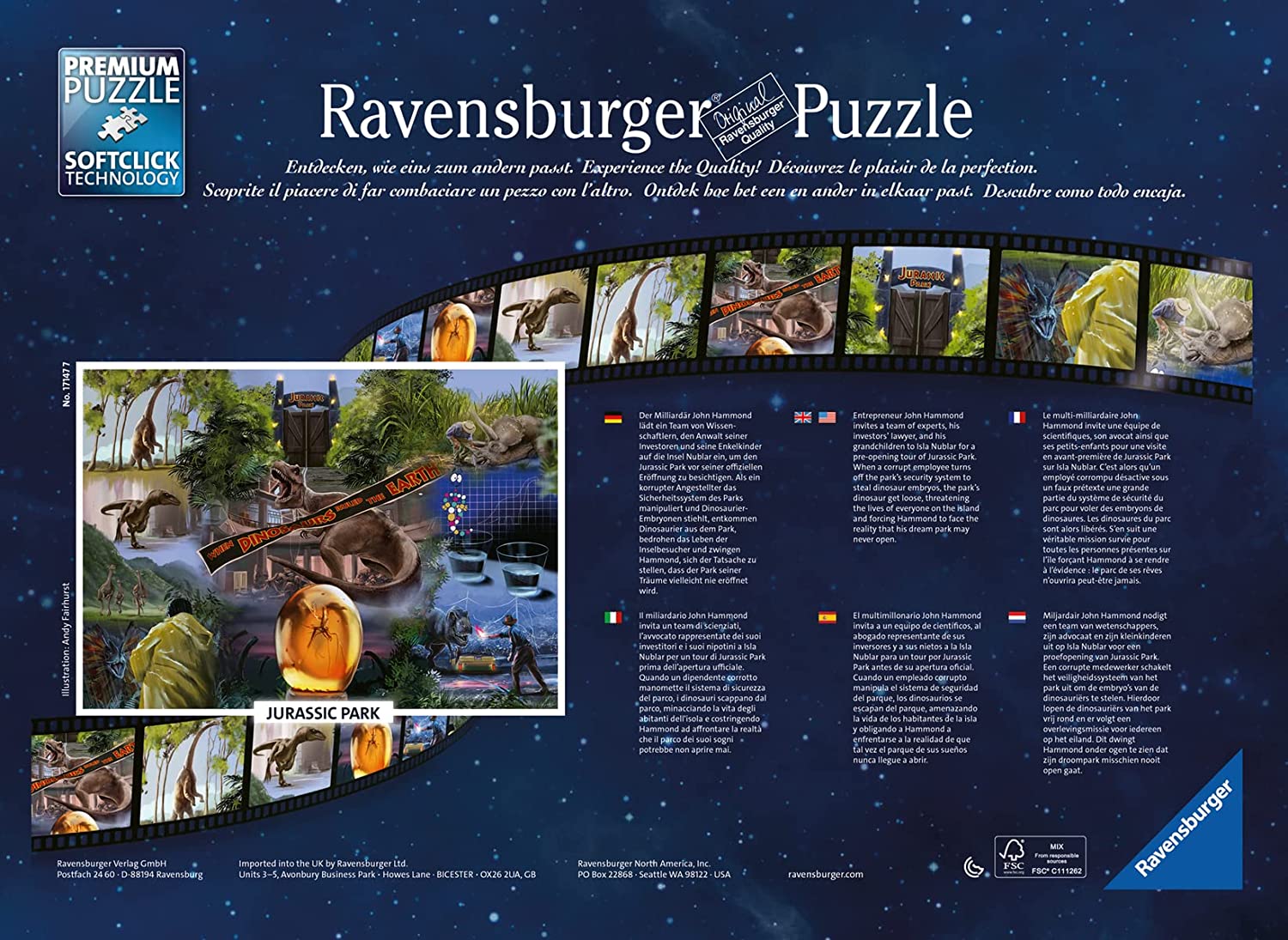 Jurassic Park: Movie Poster 1000 Piece Jigsaw Puzzle by Ravensburger