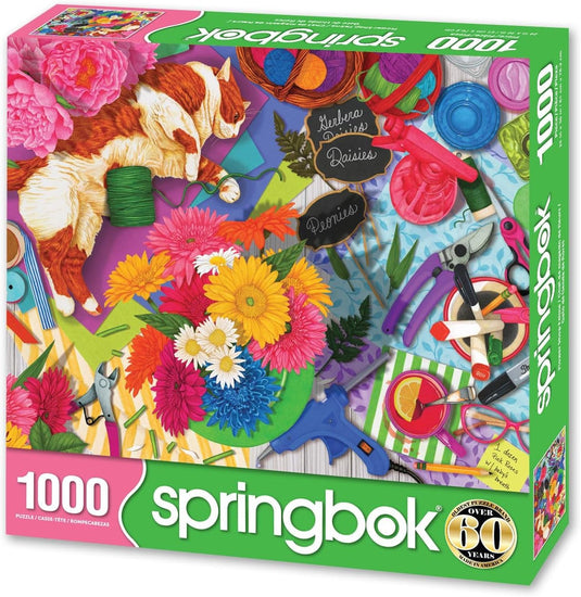 Flower Shop Feline 1000 Piece Jigsaw Puzzle by Springbok - 1