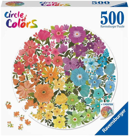 Flowers 500 Piece Circular Jigsaw Puzzle by Ravensburger - 2