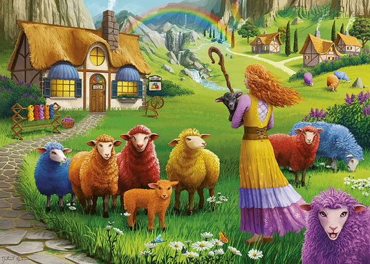 The Happy Sheep Yarn Shop 1000 Piece Jigsaw Puzzle by Ravensburger - 1