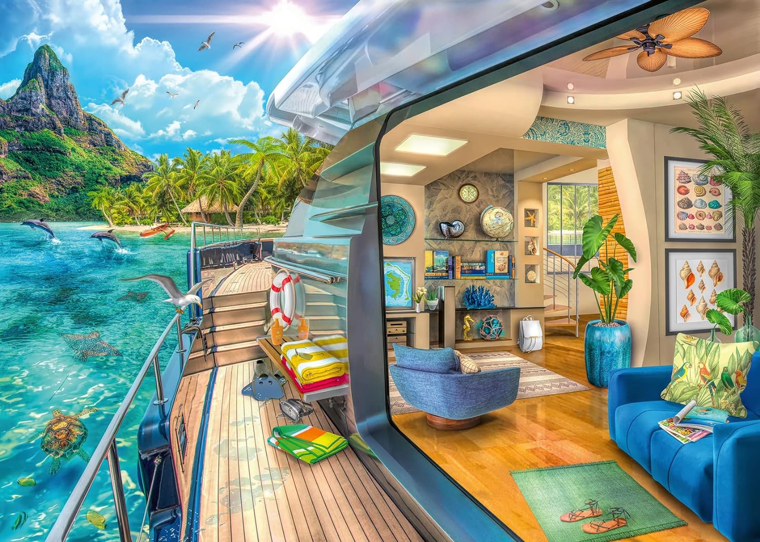 Tropical Island Charter 1000 Piece Jigsaw Puzzle by Ravensburger