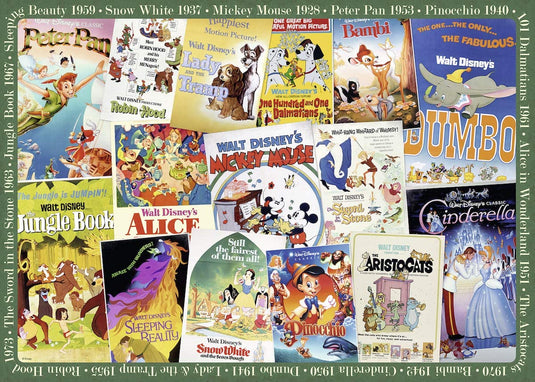 Disney Vintage Movie Poster 1000 Piece Jigsaw Puzzle by Ravensburger - 1