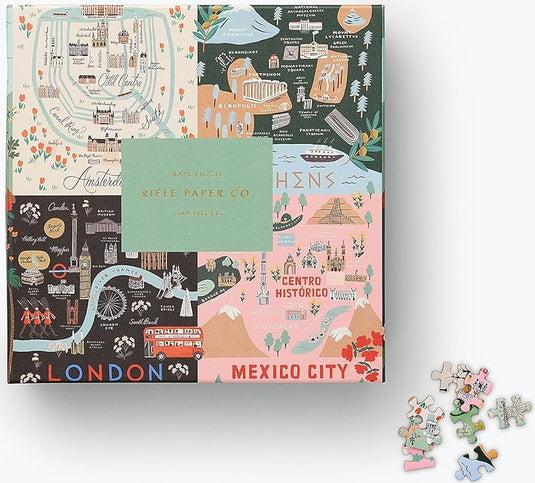 Maps 500 Piece Jigsaw Puzzle by Rifle Paper Co