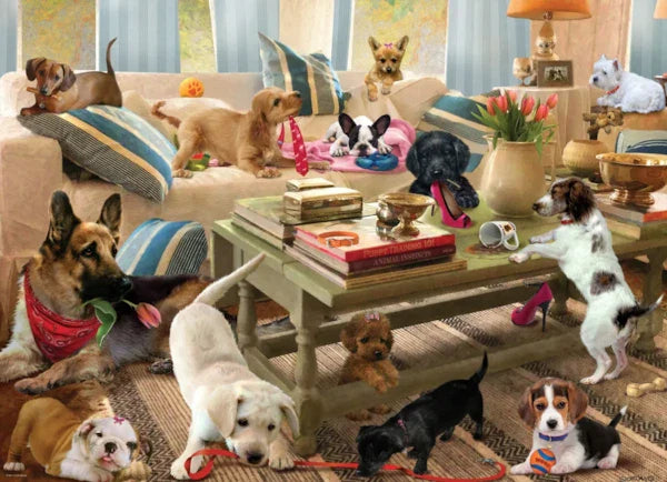Living Room Pups 300 Piece Jigsaw Puzzle by Eurographics
