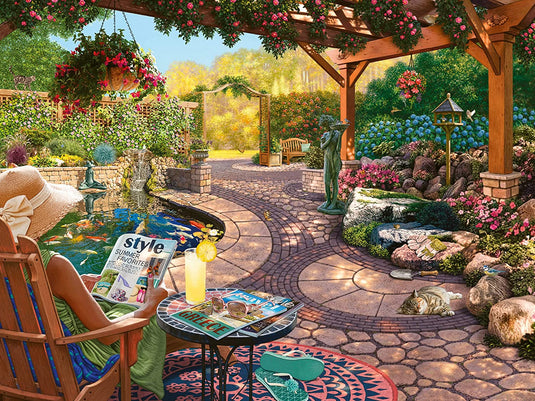 Cozy Backyard Bliss 750 Piece Jigsaw Puzzle by Ravensburger - 1