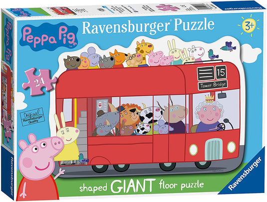 Peppa Pig: London Bus Shaped Giant Floor Puzzle 24 Piece Jigsaw Puzzle by Ravensburger - 2