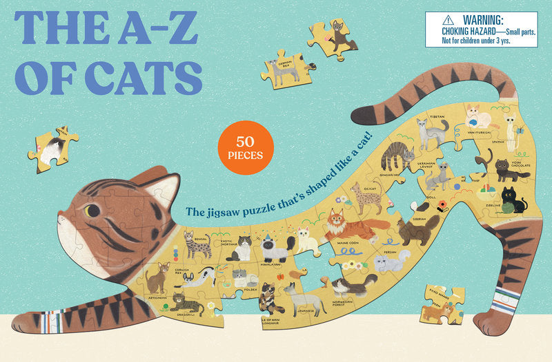 The A - Z of Cats 50 Piece Shaped Jigsaw Puzzle