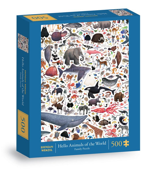 Hello Animals of the World 500 Piece Jigsaw Puzzle - 1