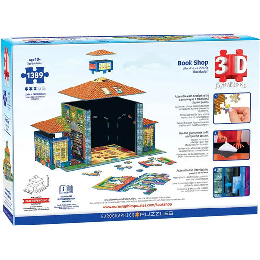 Book Shop 1389 Piece 3D Jigsaw Puzzle by Eurographics - 3