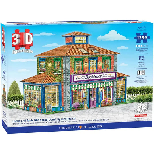 Book Shop 1389 Piece 3D Jigsaw Puzzle by Eurographics - 1