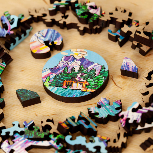 Emerald Lake by Ruolin Shi 62 Piece Wodden Jigsaw Puzzle by Stumpcraft