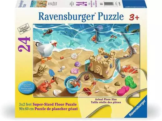 Fun at the Beach Giant Floor 24 Piece Jigsaw Puzzle by Ravensburger - 1