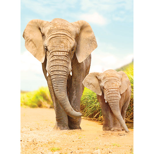 Elephants in the Steppes 500 Piece Jigsaw Puzzle by Nathan - 2