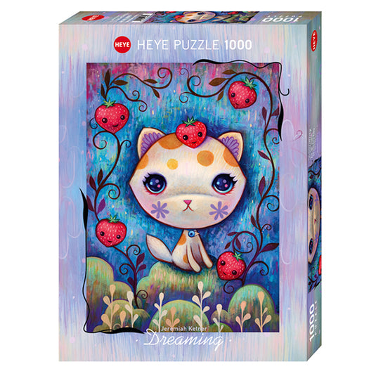 Dreaming: Strawberry Kitty 1000 Piece Jigsaw Puzzle by Heye - 1