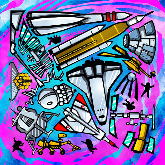 Far Out by Jason Panda 56 Piece Wooden Jigsaw Puzzle by StumpCraft