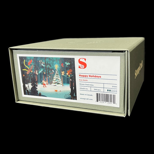 Happy Holidays by Kim Smith 360 Piece Wodden Jigsaw Puzzle by Stumpcraft