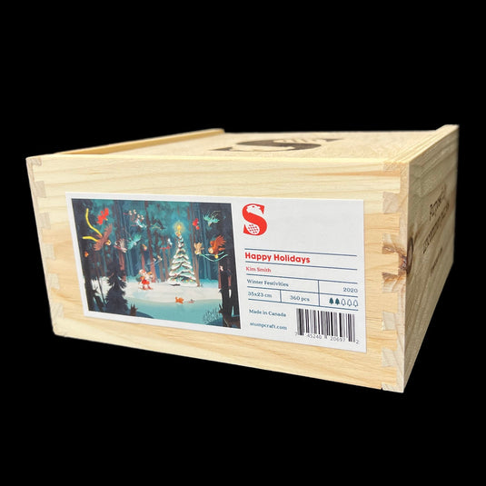 Happy Holidays by Kim Smith 360 Piece Wodden Jigsaw Puzzle by Stumpcraft