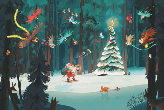 Happy Holidays by Kim Smith 360 Piece Wodden Jigsaw Puzzle by Stumpcraft