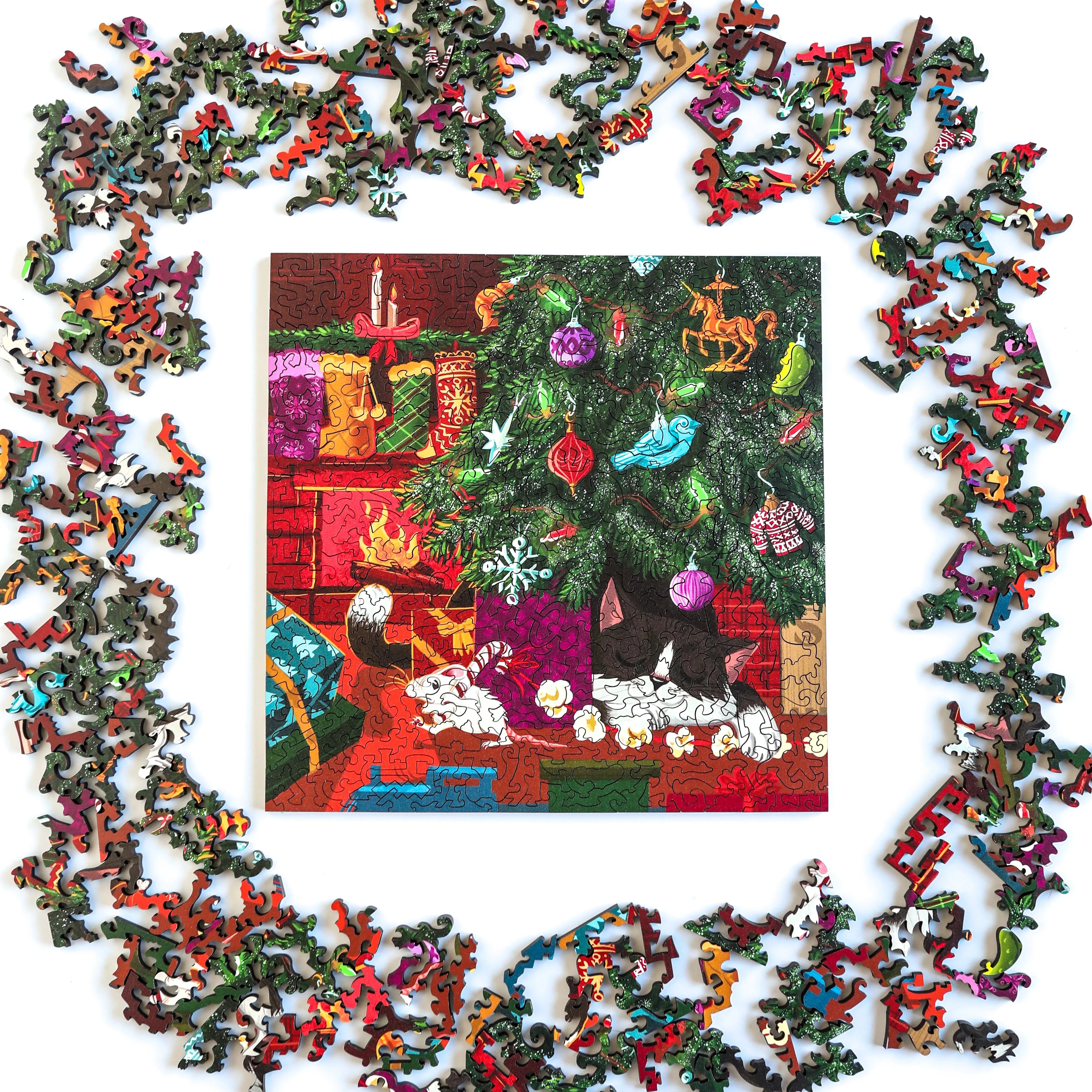 Midnight Snacks by Lyndsay Wasko 252 Piece Wooden Jigsaw Puzzle by Stumpcraft