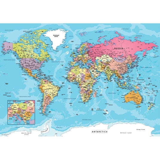 Map of the World Tin 550 Piece Jigsaw Puzzle by Eurographics - 2
