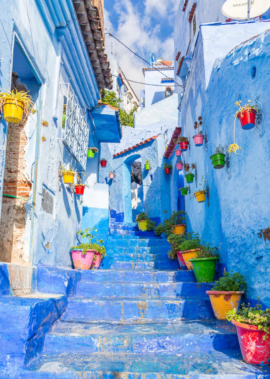 Blue Chaouen 1000 Piece Jigsaw Puzzle by Passport Puzzles