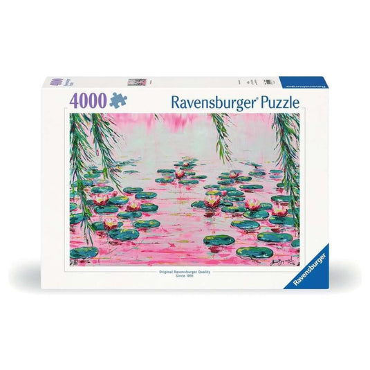 Pink Water Lilies 4000 Piece Jigsaw Puzzle by Ravensburger - 1