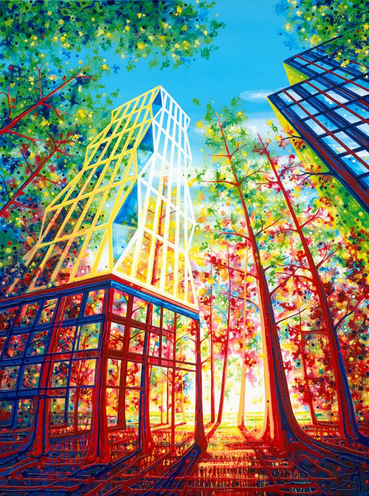 Urban Treehouse by Amy Shackleton 464 Piece Wooden Jigsaw Puzzle by Stumpcraft