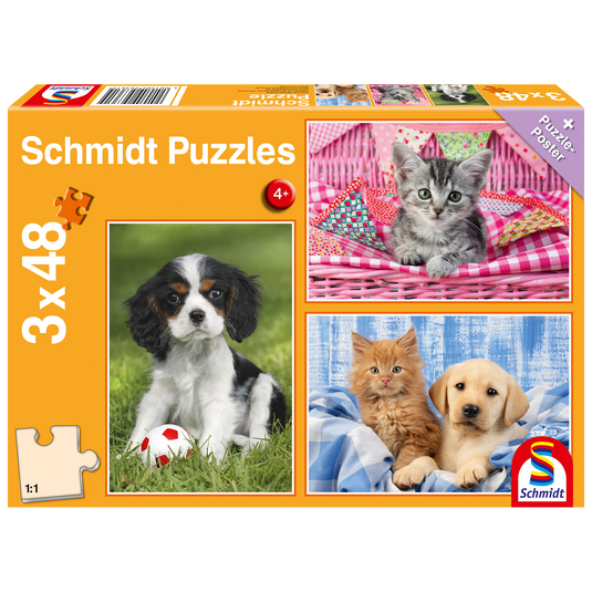 My Favorite Puppies And Kitties 48 Piece Jigsaw Puzzle by Schmidt Puzzle - 1