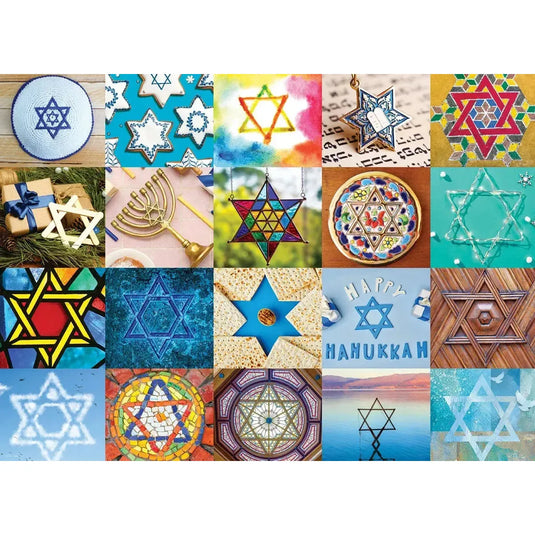 Hanukkah Star of David Collage 1000 Piece Jigsaw Puzzle by Eurographics - 2