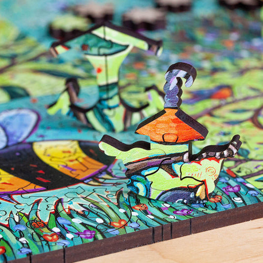 Birds & Bees by Pam Weber 284 Piece Wooden Jigsaw Puzzle by Stumpcraft