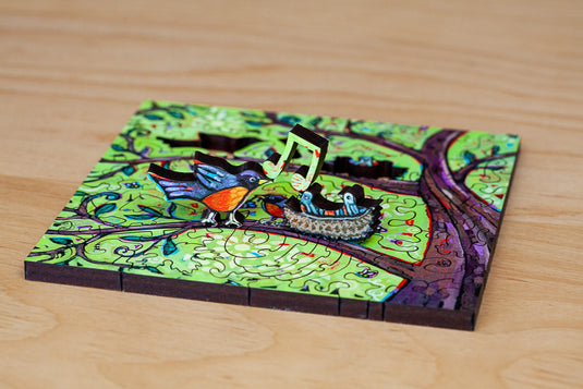 Birds & Bees by Pam Weber 284 Piece Wooden Jigsaw Puzzle by Stumpcraft