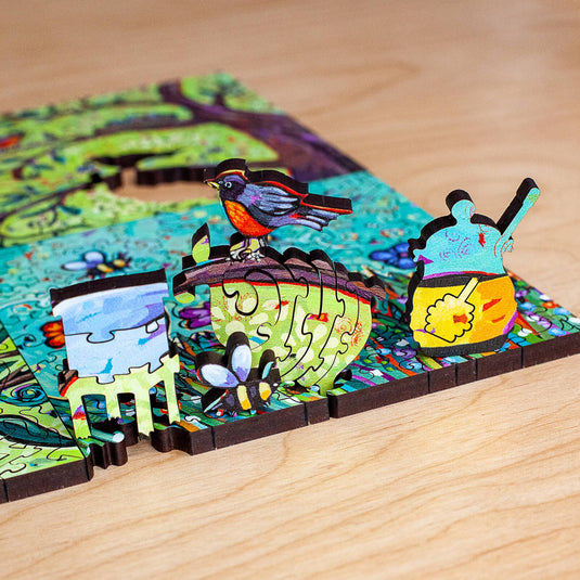 Birds & Bees by Pam Weber 284 Piece Wooden Jigsaw Puzzle by Stumpcraft
