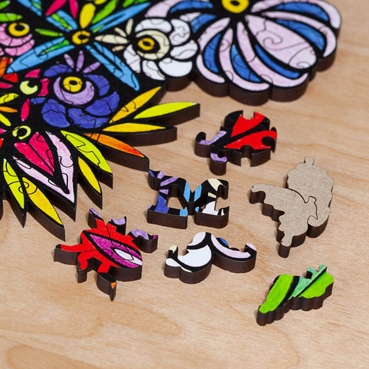 Lac la Hache Wildflowers by Lori Anne McKague 200 Piece Wooden Jigsaw Puzzle by Stumpcraft