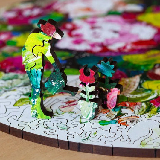 Bursting Blooms by Melissa McKinnon 345 Piece Wooden Jigsaw Puzzle by Stumpcraft