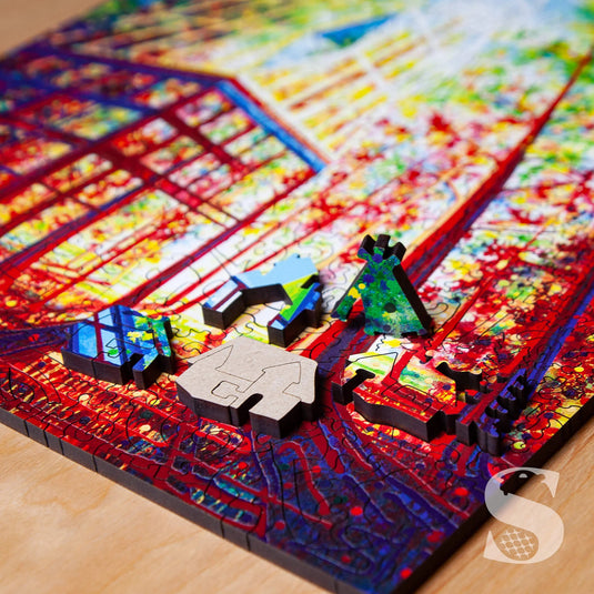 Urban Treehouse by Amy Shackleton 464 Piece Wooden Jigsaw Puzzle by Stumpcraft