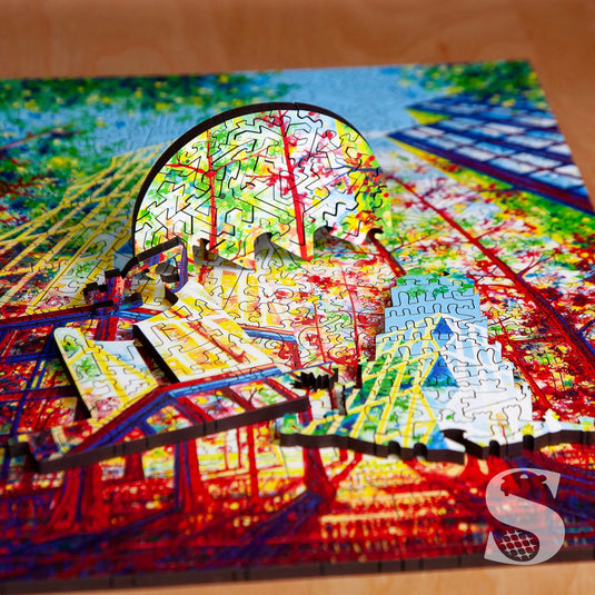 Urban Treehouse by Amy Shackleton 464 Piece Wooden Jigsaw Puzzle by Stumpcraft